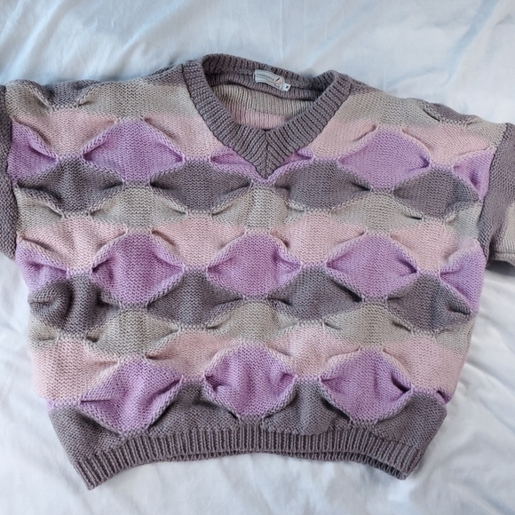 Heavyweight Vintage Wool Oversized Chunky Knit Pastel Sweater - Picture 2 of 16